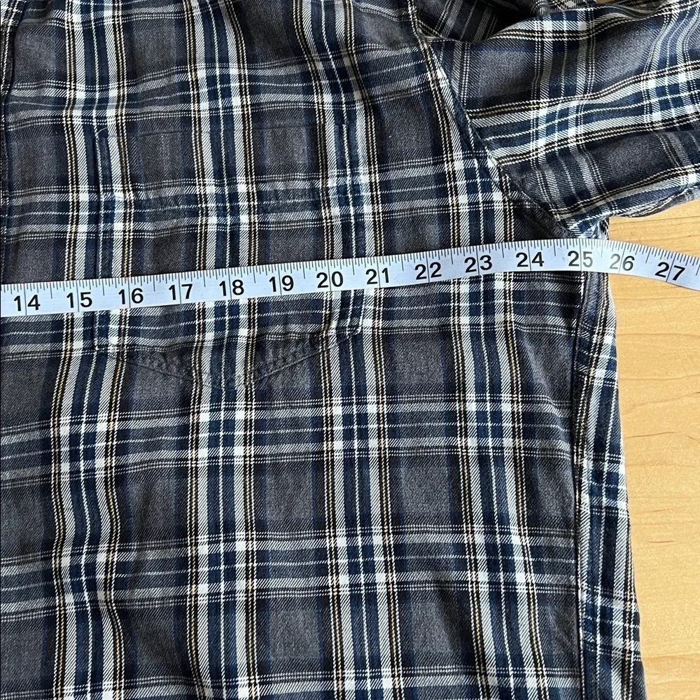 J. Crew Navy Gray and White Plaid Button Down Shirt